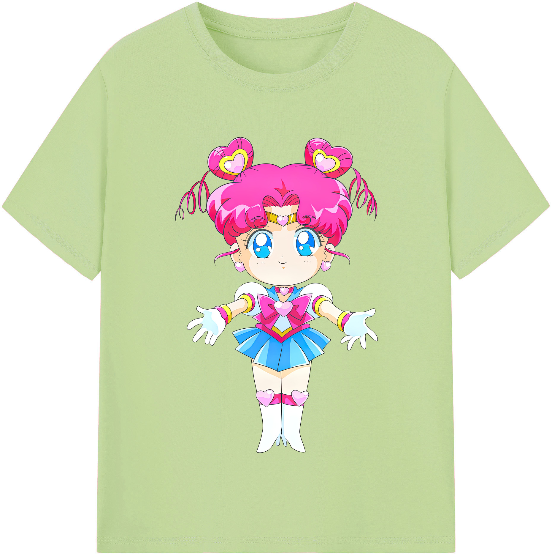 （画像用） 美少女戦士セーラームーン ちびうさ Sailor Moon Chibiusa Tsukino Usagi Small Lady Serenity 綿100％半袖Tシャツ（フロントプリント）
